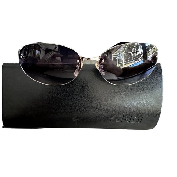 Fendi Accessories - Vintage FENDI Sunglasses Black Mirrored Gradient lens Oval REDUCED PRICE